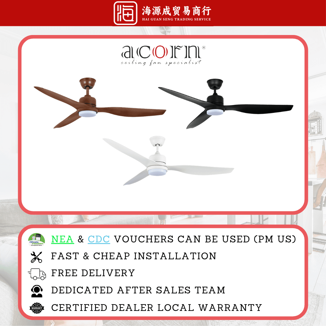 Acorn, Acorn DC-159 40" / 52" DC Ceiling Fan, DC motor, Climate Voucher eligible, Singapore