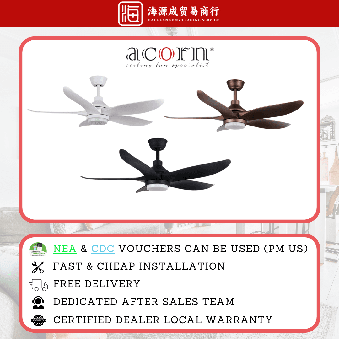 Acorn, Acorn DC-160 44" / 54" DC Ceiling Fan, DC motor, Climate Voucher eligible, Singapore