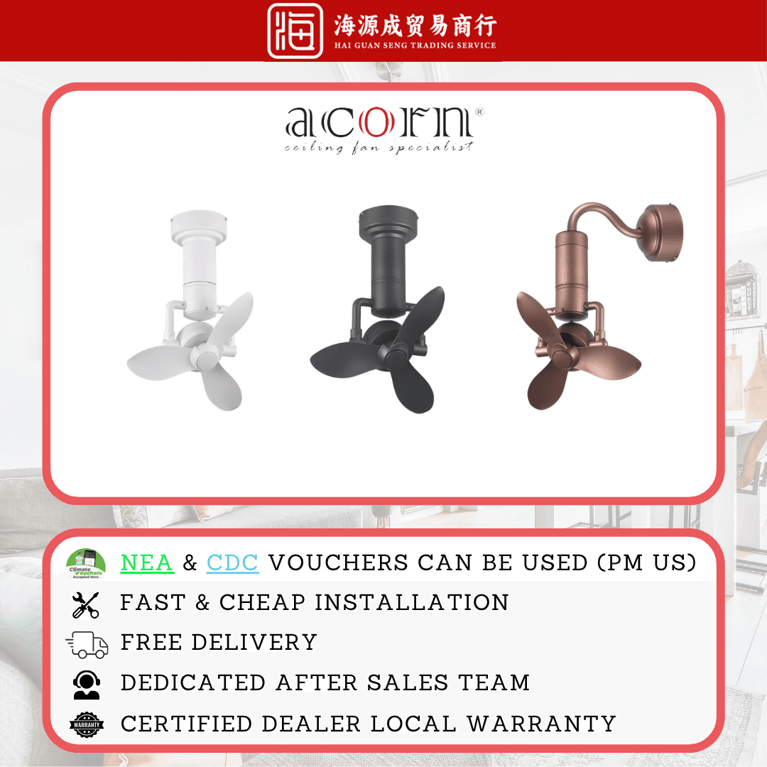 Acorn, Acorn DC-360 Corner Fan, DC motor, Climate Voucher eligible, Singapore