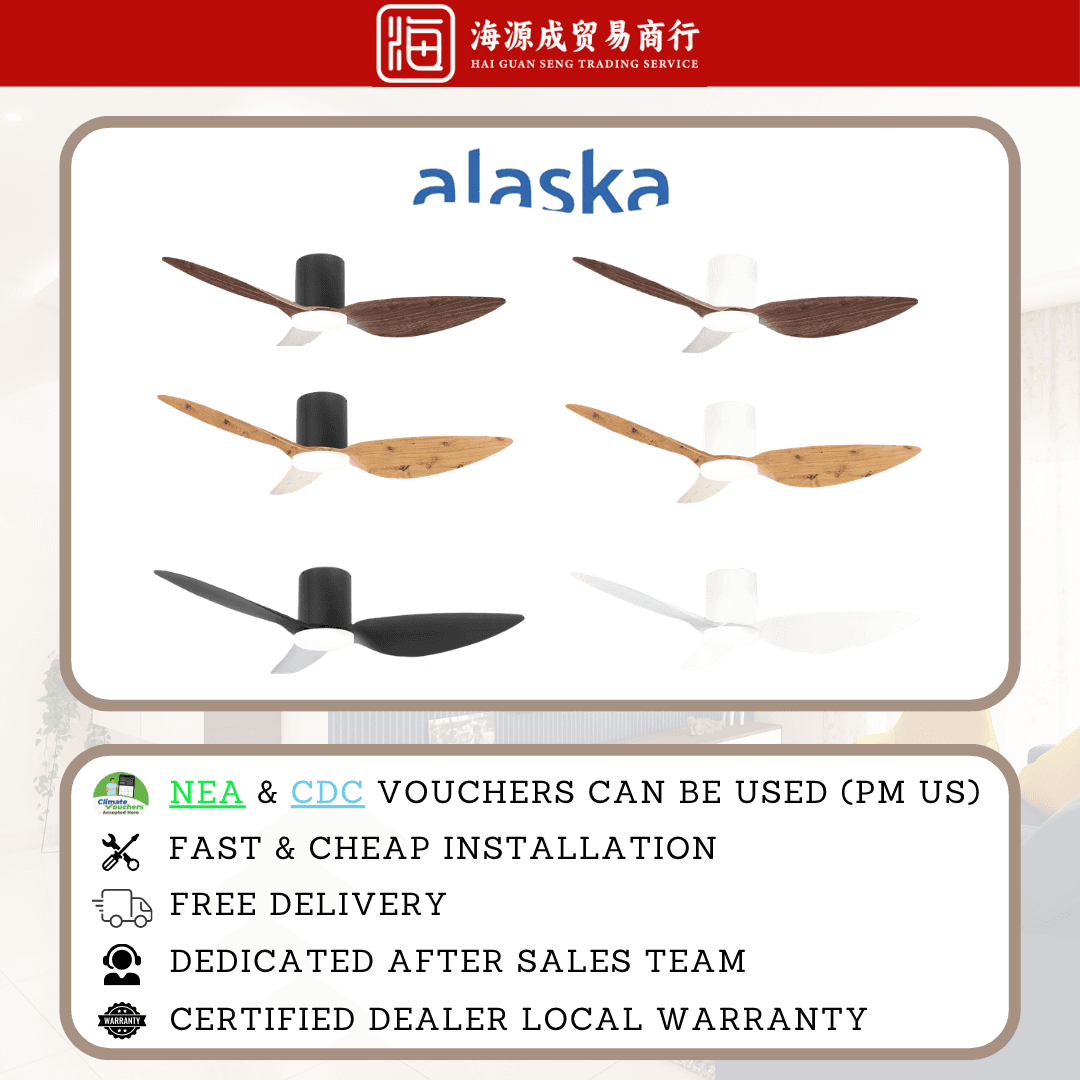 Alaska, Alaska Aspen III 38" / 50" DC Ceiling Fan, DC motor, Climate Voucher eligible, Singapore