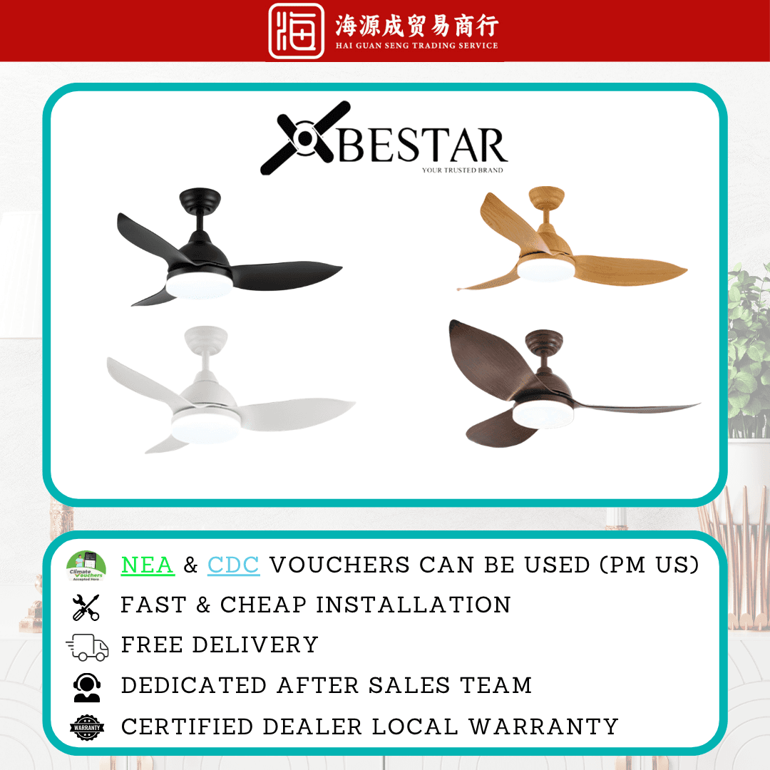Bestar, Bestar Raptor 33" / 38" / 48" DC Ceiling Fan, DC motor, Climate Voucher eligible, Singapore