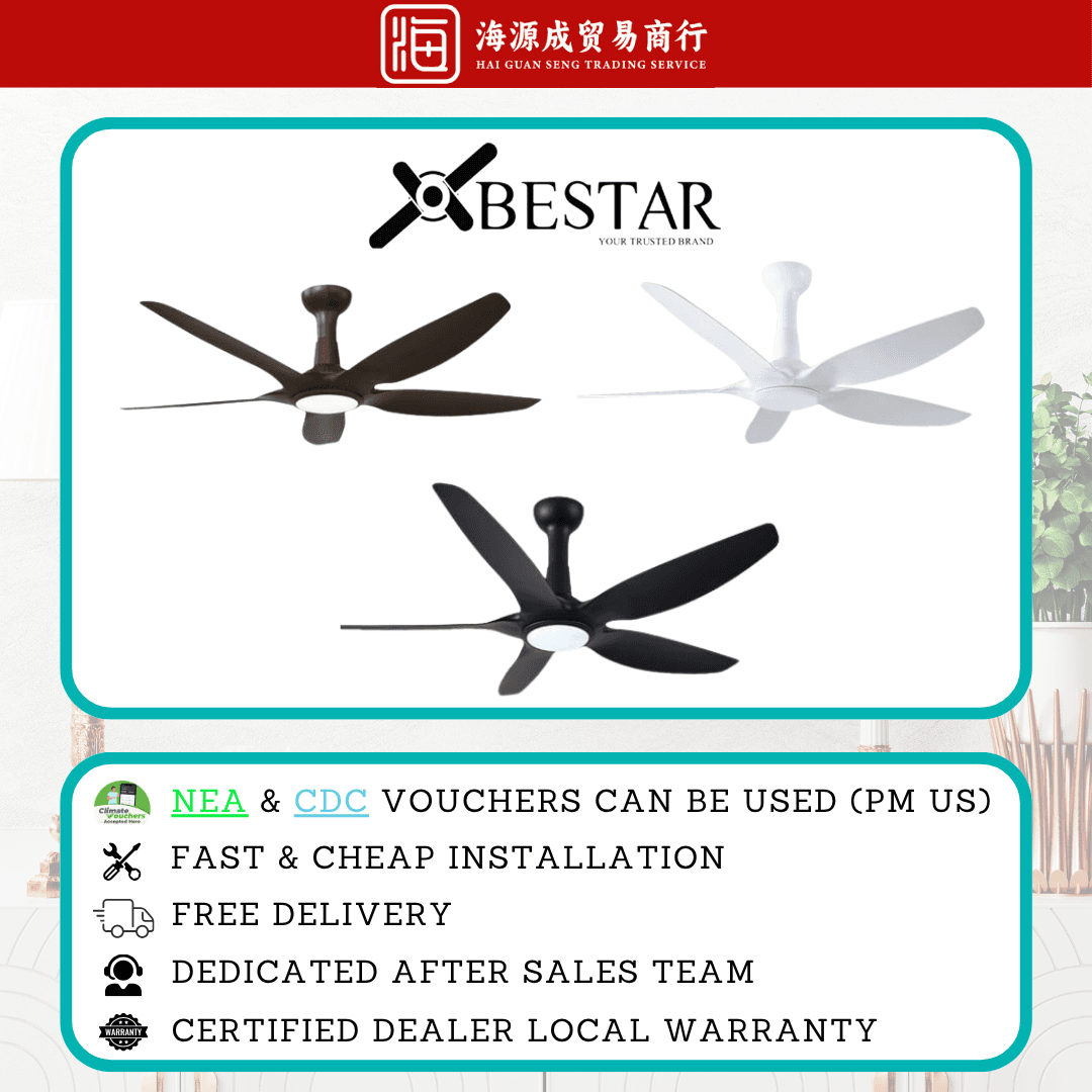 Bestar, Bestar Rapture DC Ceiling Fan with LED, DC motor, Climate Voucher eligible, Singapore
