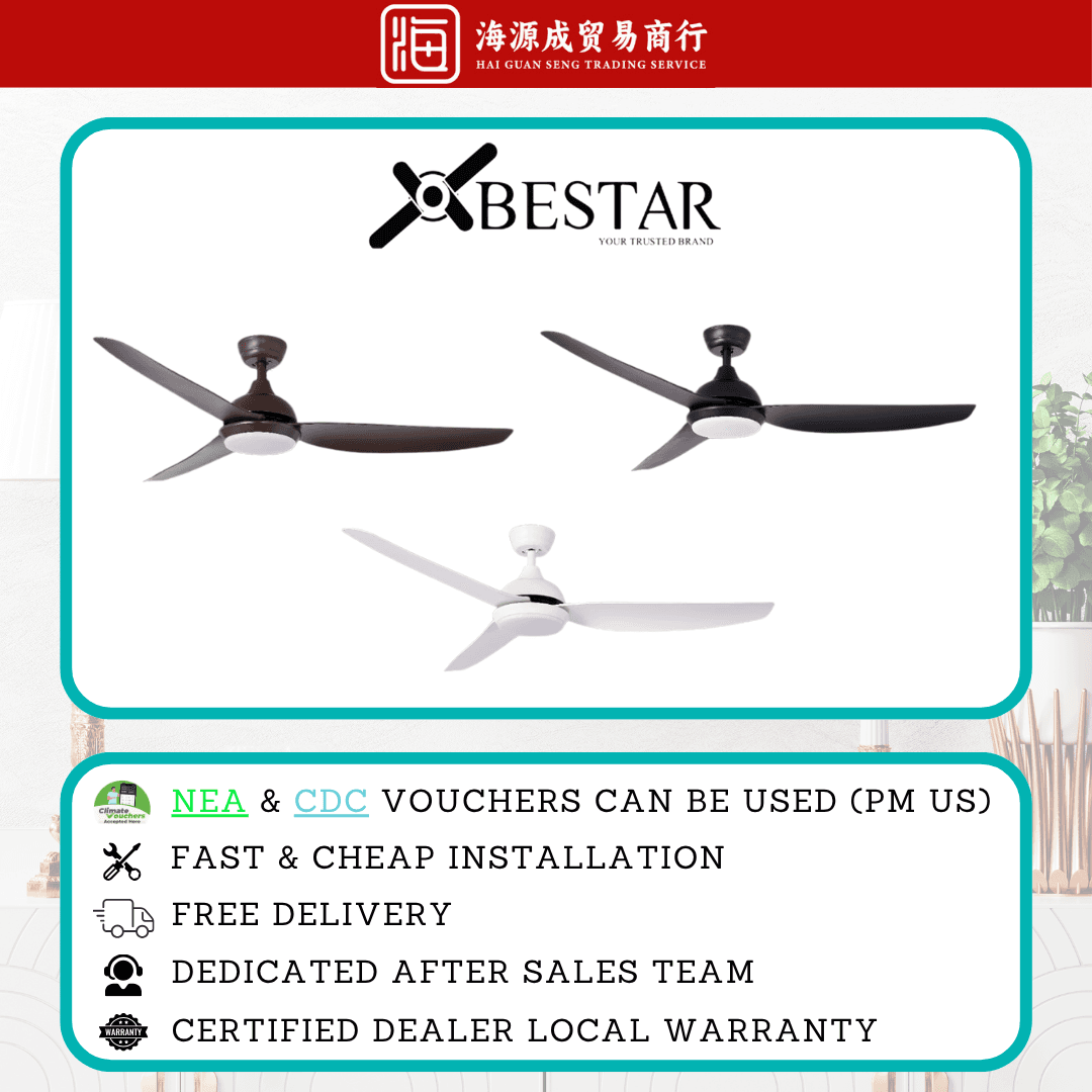 Bestar, Bestar Star-3 36" / 46" / 56" DC Ceiling Fan, DC motor, Climate Voucher eligible, Singapore