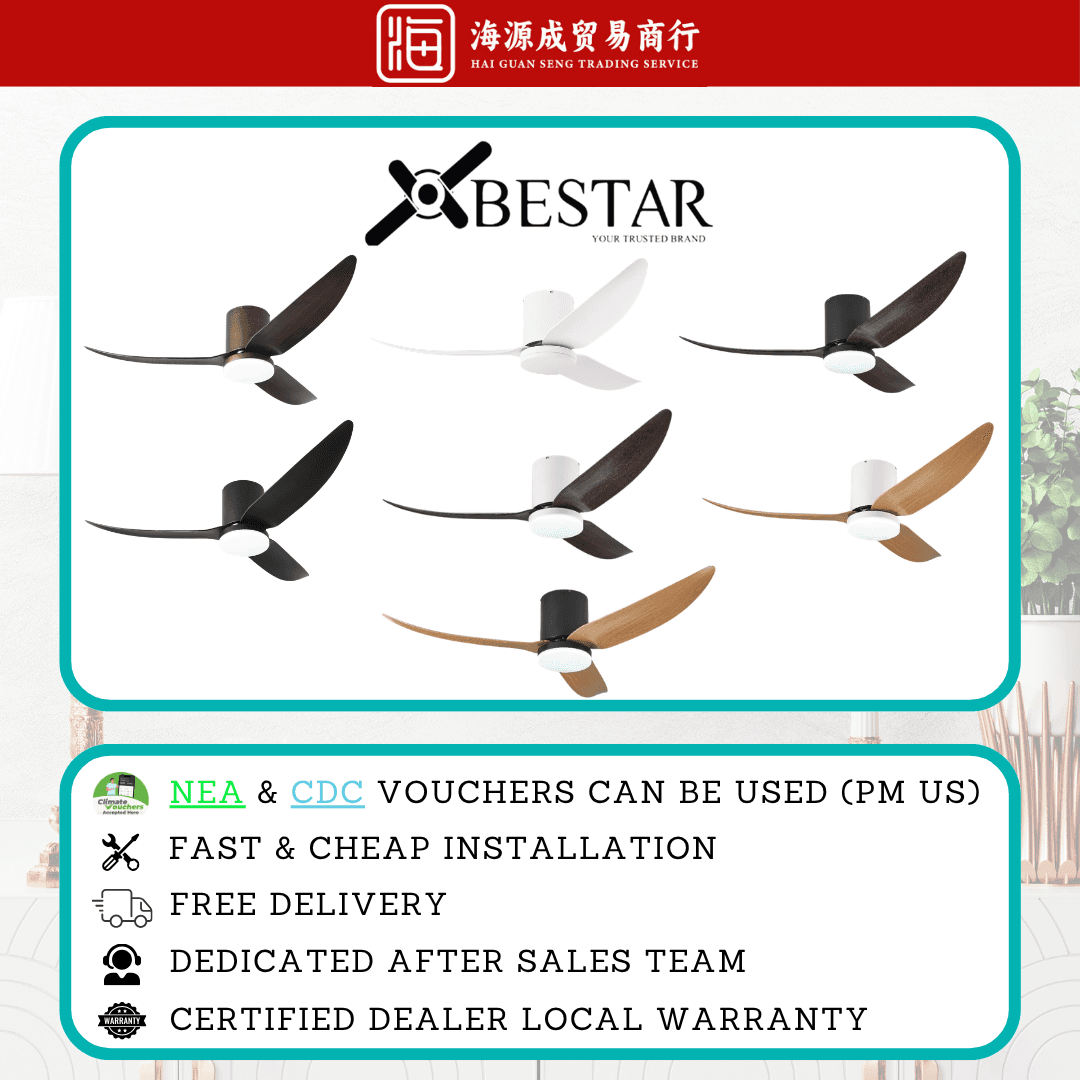 Bestar, Bestar Vito-3 40" / 50" DC Ceiling Fan, DC motor, Climate Voucher eligible, Singapore