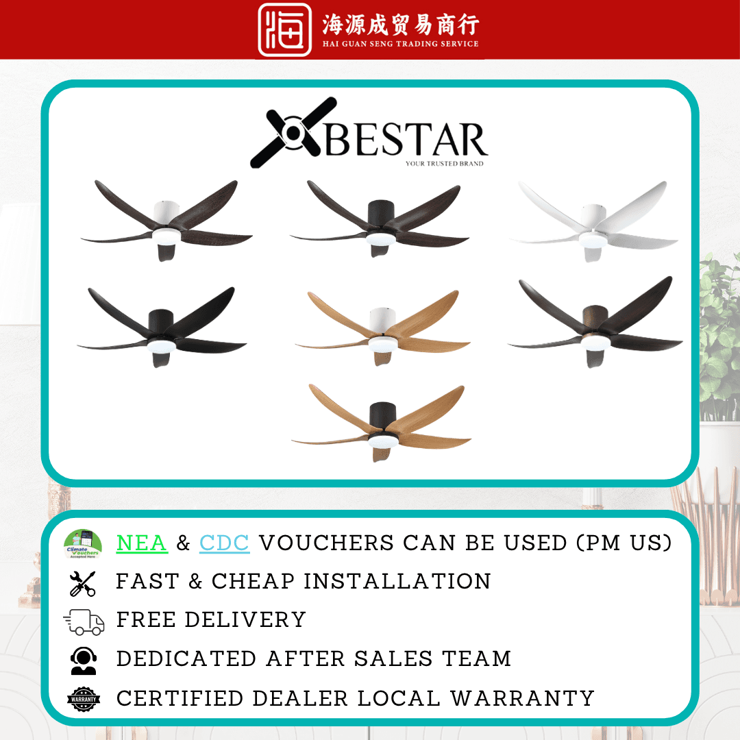 Bestar, Bestar Vito-5 42" / 52" DC Ceiling Fan, DC motor, Climate Voucher eligible, Singapore