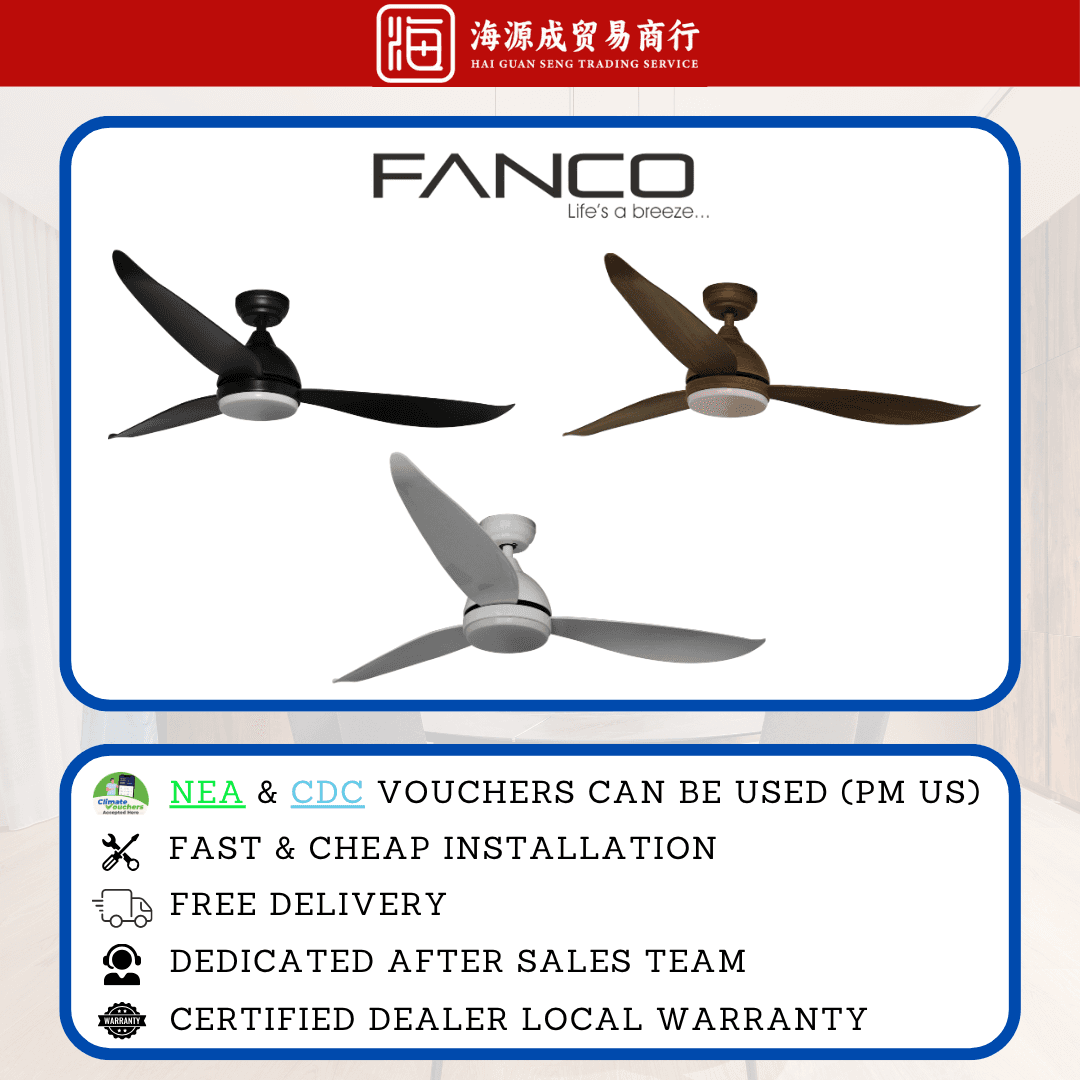 Fanco, Fanco B-Star DC Ceiling Fan with LED, DC motor, Climate Voucher eligible, Singapore