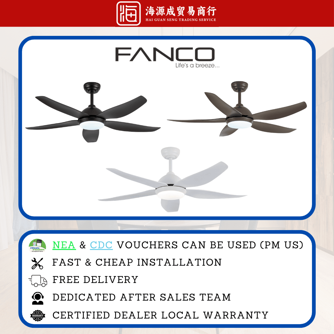 Fanco, Fanco Galaxy 38" / 48" / 56" DC Ceiling Fan, DC motor, Climate Voucher eligible, Singapore