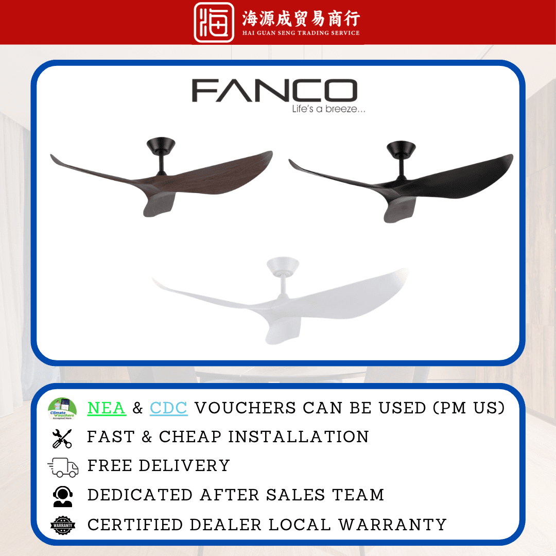 Fanco, Fanco Huracan 52" DC Ceiling Fan, DC motor, 52", Climate Voucher eligible, Singapore