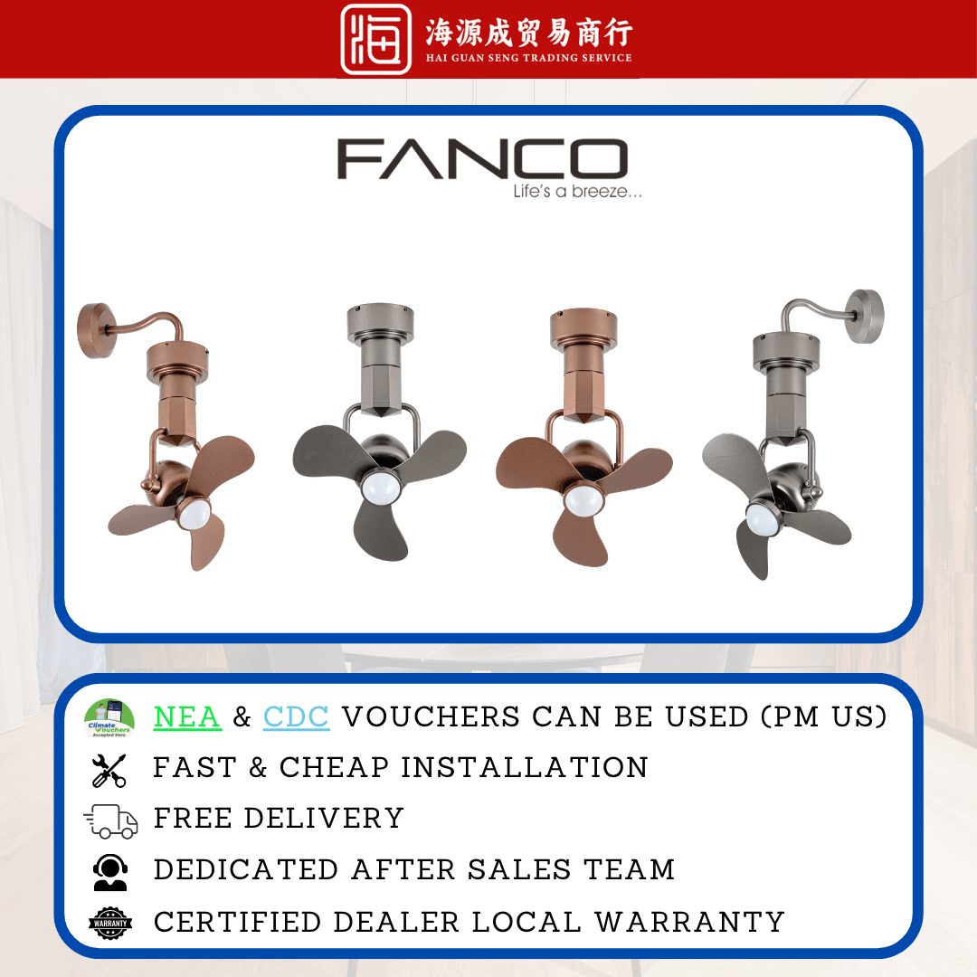 Fanco, Fanco Reno 16" DC Ceiling Fan, DC motor, 16", Climate Voucher eligible, Singapore