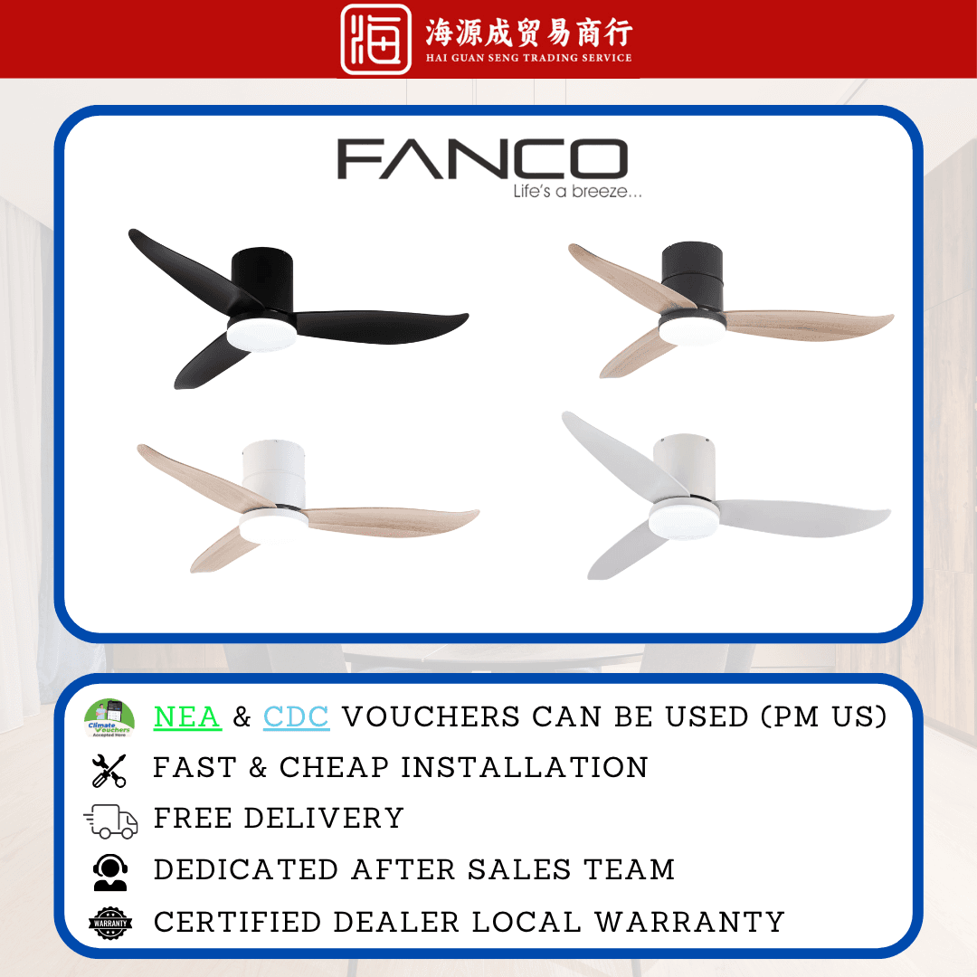 Fanco, Fanco Rito-3 46" / 52" DC Ceiling Fan, DC motor, Climate Voucher eligible, Singapore