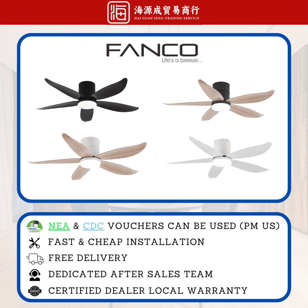 Fanco, Fanco Rito-5 48" / 54" DC Ceiling Fan, DC motor, Climate Voucher eligible, Singapore