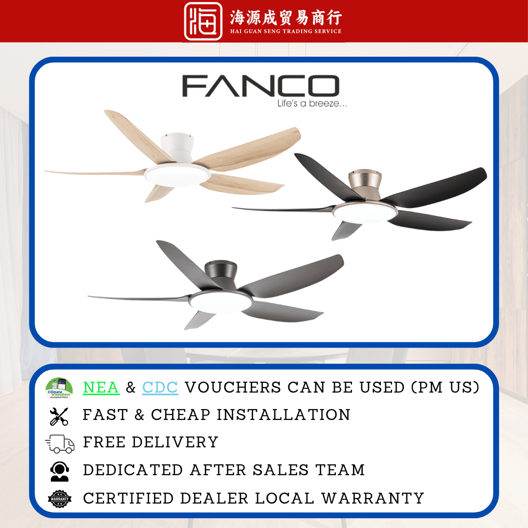 Fanco, Fanco Rito Plus 46" / 56" DC Ceiling Fan, DC motor, Climate Voucher eligible, Singapore