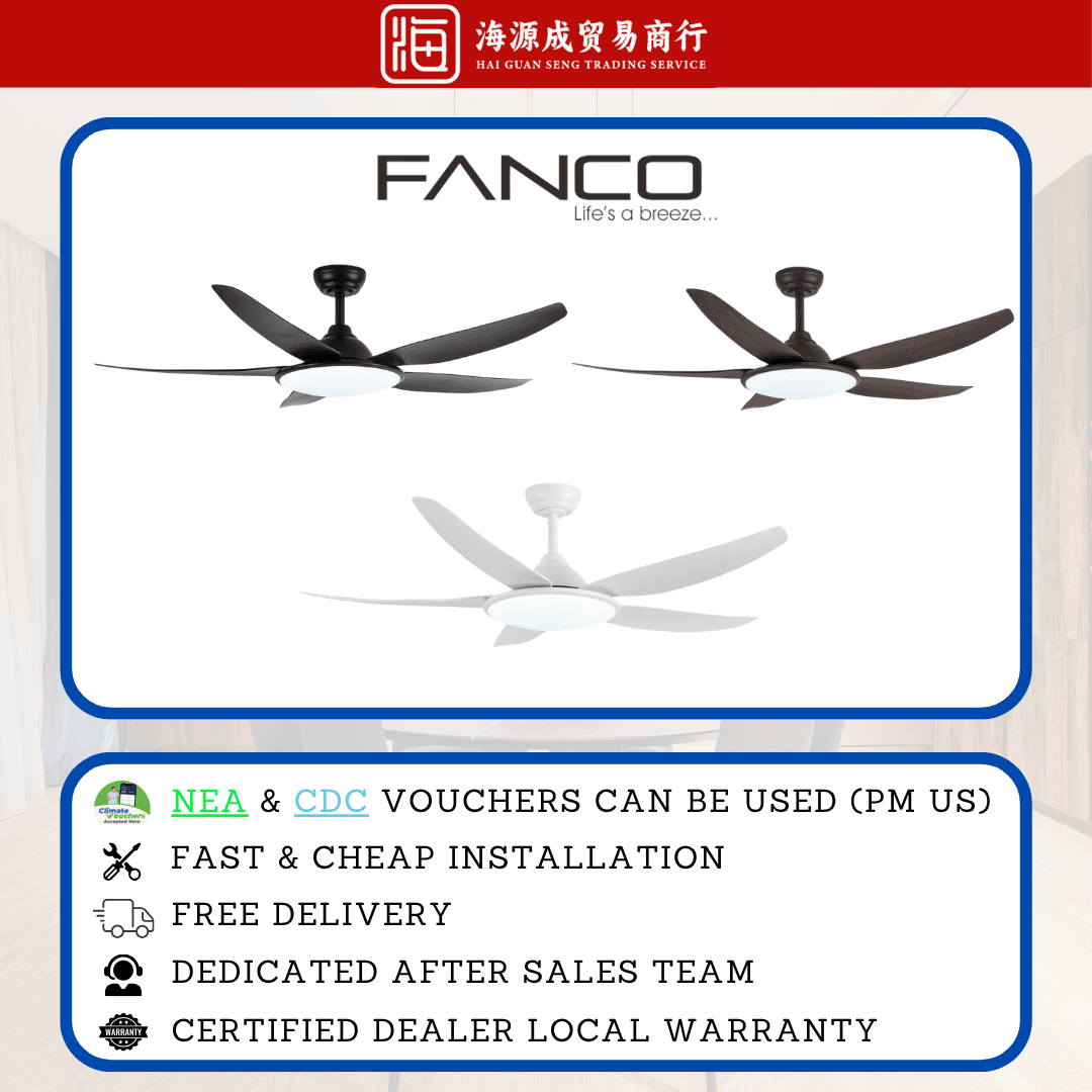 Fanco, Fanco Tributo 46" / 56" DC Ceiling Fan, DC motor, Climate Voucher eligible, Singapore