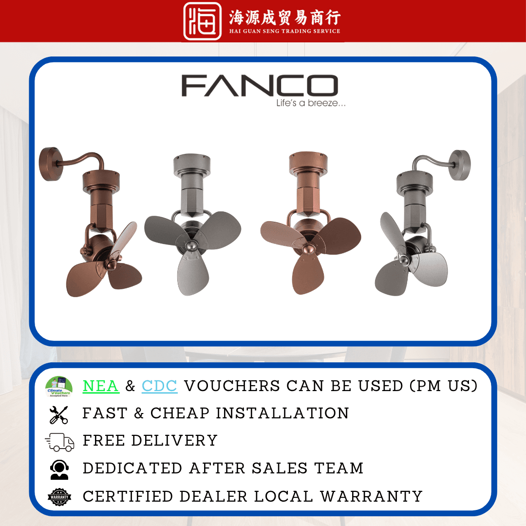 Fanco, Fanco Zeno 16" DC Ceiling Fan, DC motor, 16", Climate Voucher eligible, Singapore
