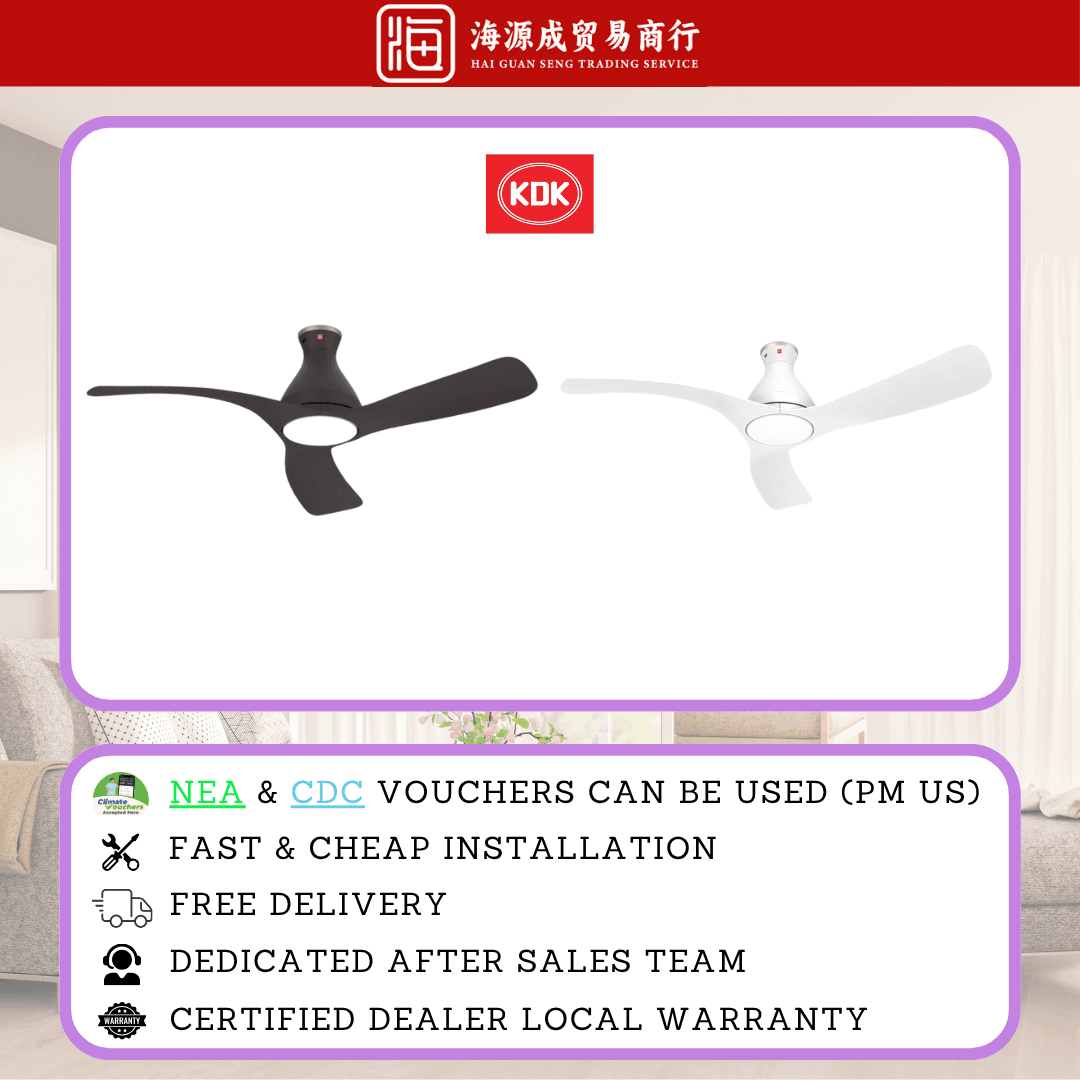 KDK, KDK H56GP 56" DC Ceiling Fan with LED & WiFi, DC motor, 56", Climate Voucher eligible, Singapore