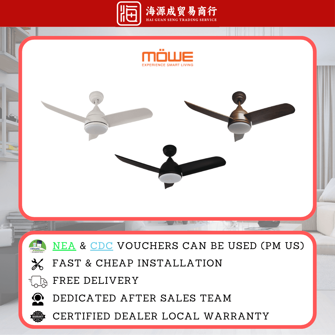 Mowe, Mowe Atlas Smart Ceiling Fan 36" / 45" / 52" DC Ceiling Fan, DC motor, Climate Voucher eligible, Singapore
