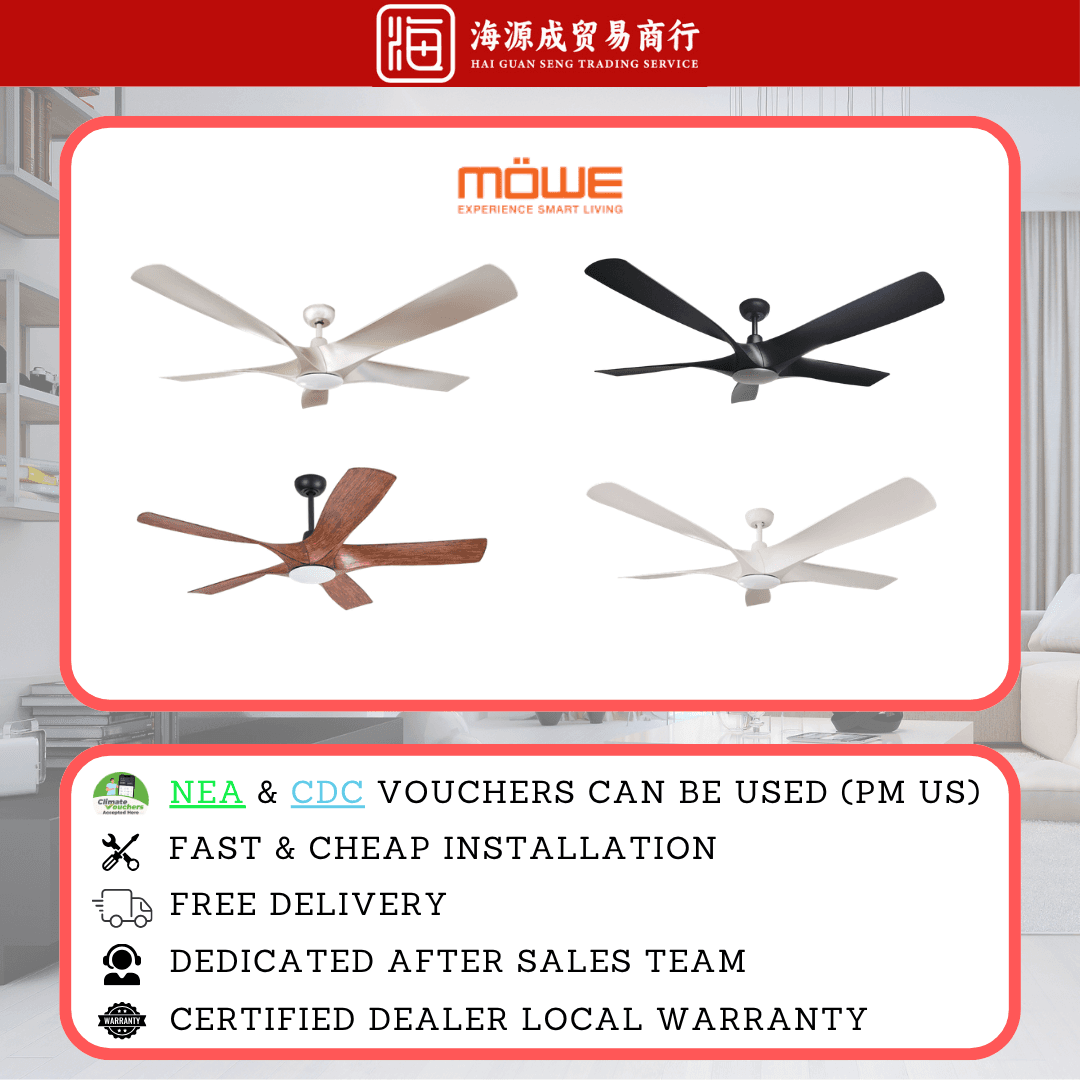 Mowe, Mowe Kronus Smart Ceiling Fan 56" / 60" DC Ceiling Fan, DC motor, Climate Voucher eligible, Singapore