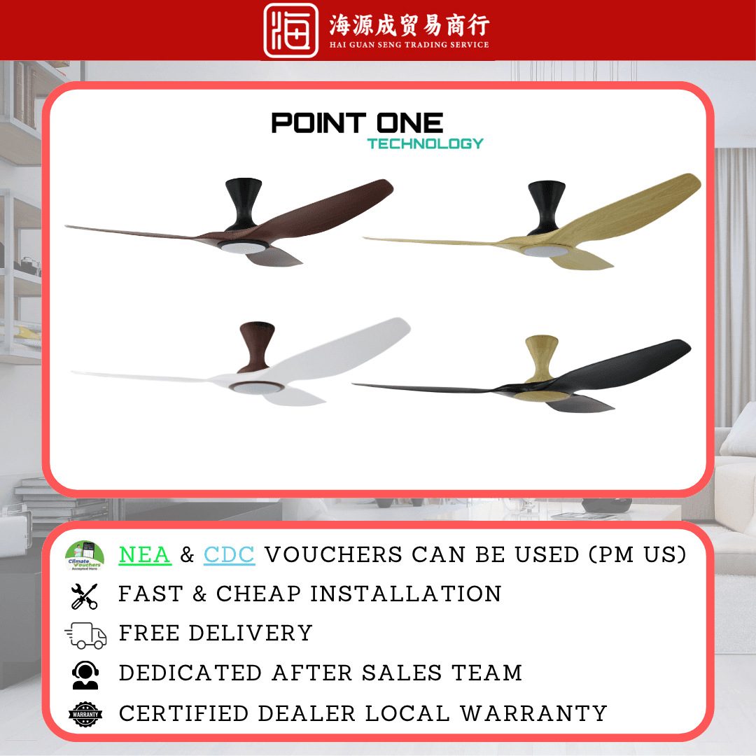 Point One, Point One Cyclone RS V-Spec IV (3-blade) 46" / 52" / 60" DC Ceiling Fan, DC motor, Climate Voucher eligible, Singapore