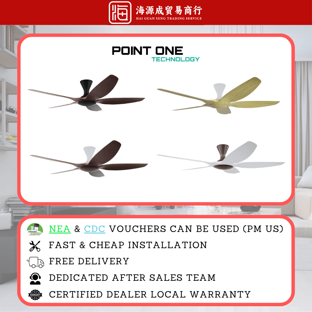 Point One, Point One Cyclone RS V-Spec IV (5-blade) 48" / 62" DC Ceiling Fan, DC motor, Climate Voucher eligible, Singapore