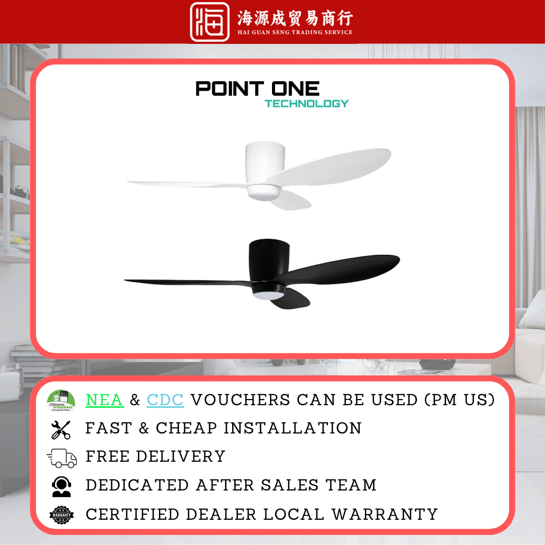 Point One, Point One F63 P-Zero 42" / 52" DC Ceiling Fan, DC motor, Climate Voucher eligible, Singapore