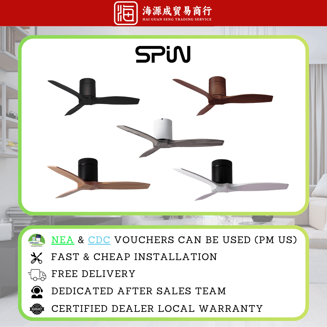 Spin, Spin Espada 43" / 52" / 60" DC Ceiling Fan, DC motor, Climate Voucher eligible, Singapore