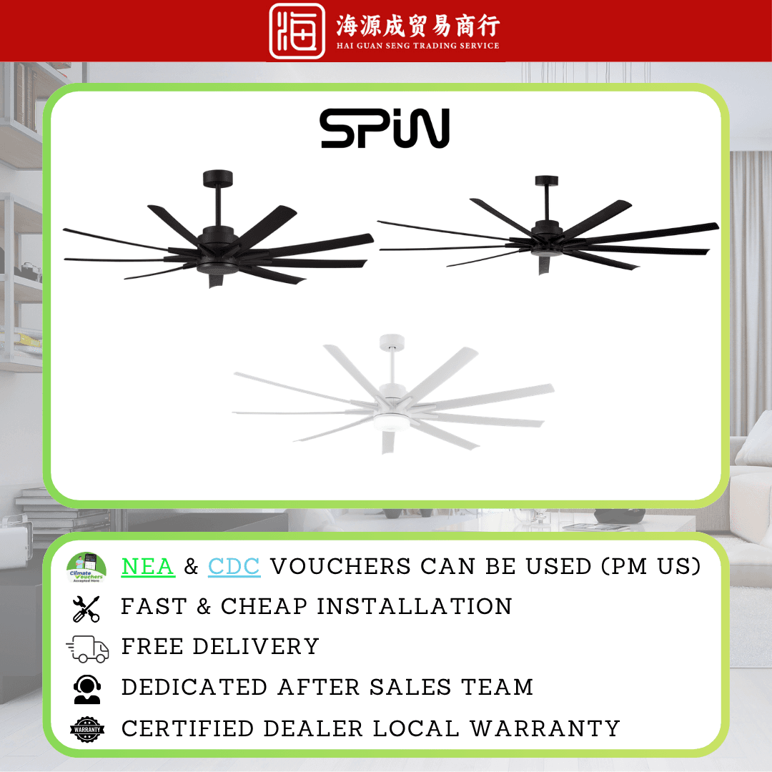 Spin, Spin Onix 972 72" / 84" DC Ceiling Fan, DC motor, Climate Voucher eligible, Singapore