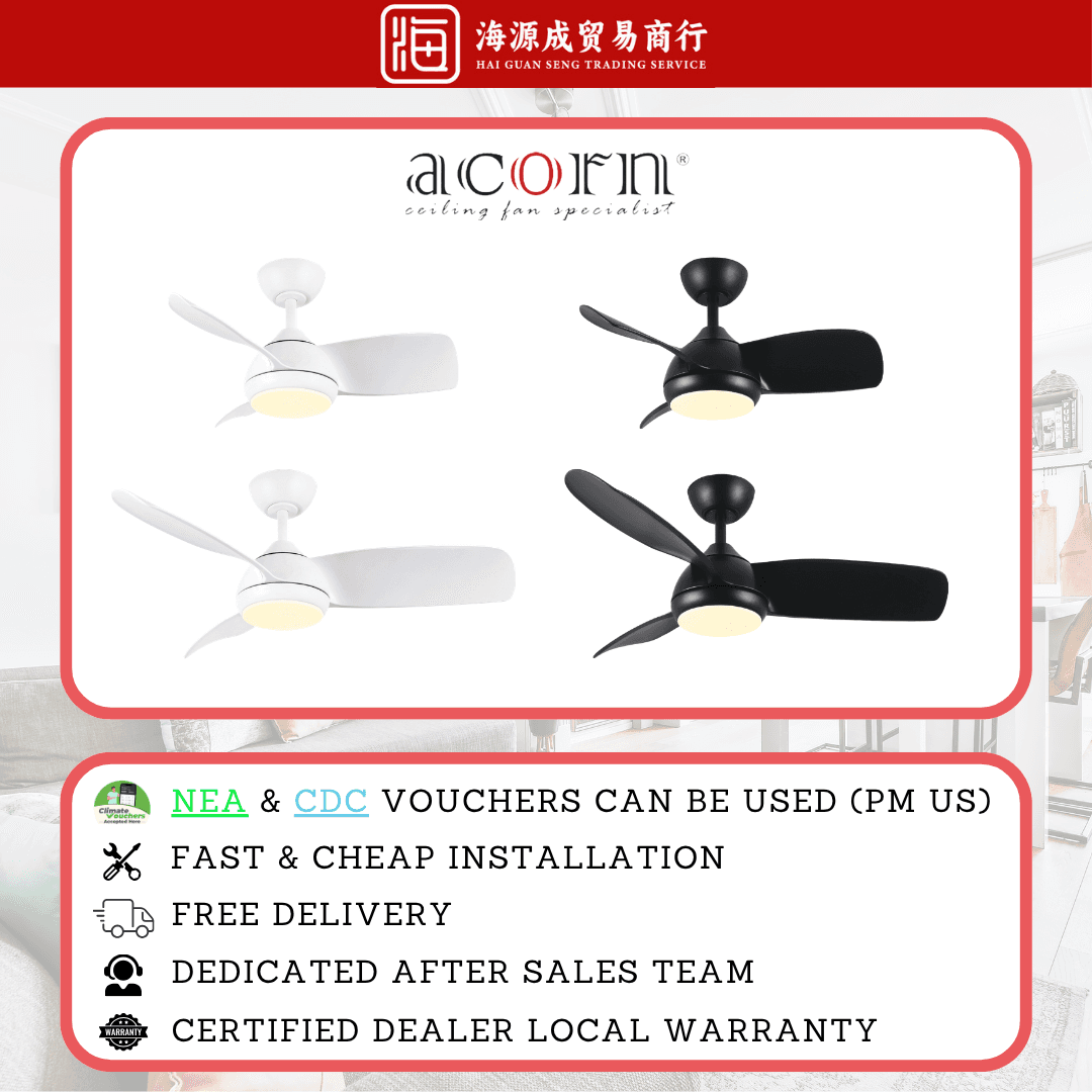 Acorn, Acorn Vigor YJ-717 30" / 42" DC Ceiling Fan, DC motor, Climate Voucher eligible, Singapore